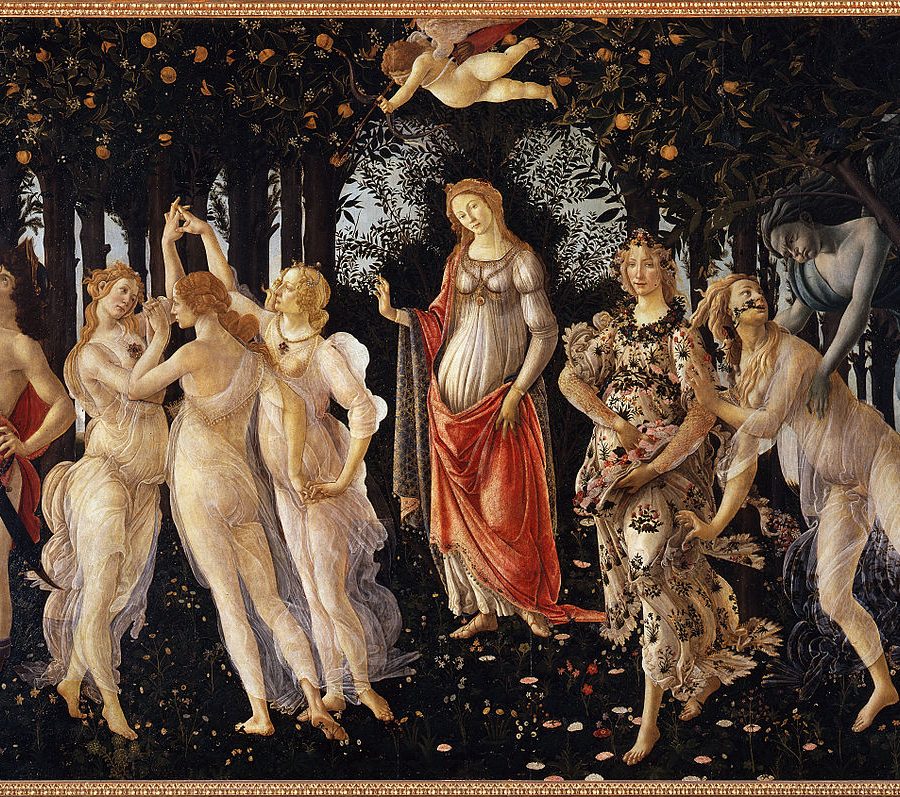 "La primavera" de Sandro Boticcelli se puede admirar en la galería de los Uffizi en Florencia.