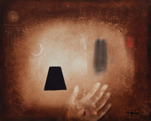 Lote: 35103769. ANTONI TÀPIES PUIG (Barcelona, 1923 - 2012).
"Mano con espiga", Ripoll, 1953.