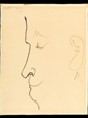 Lote: 35109947. PABLO PICASSO (Málaga, 1881 – Mougins, Francia, 1973).
"Perfil", posiblemente realizado entre 1945-1959.