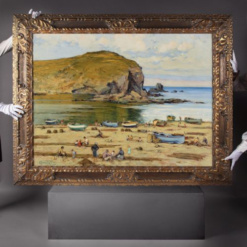 Lot: 35218069. JOAQUIM TERRUELLA MATILLA 
"Beach scene"